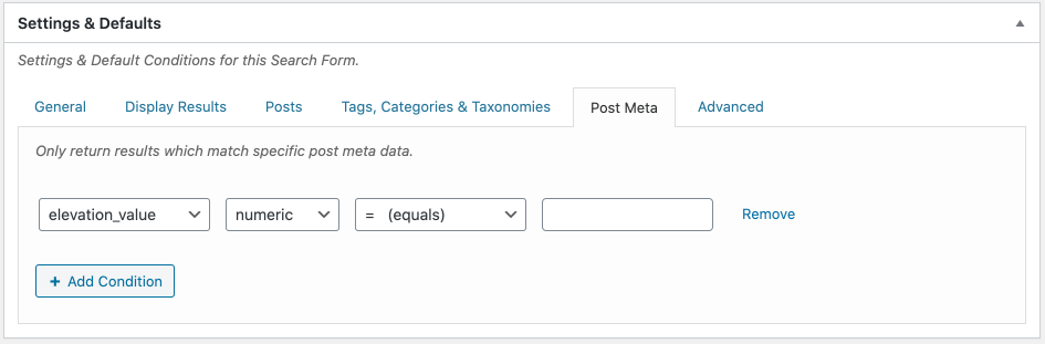 Search & Filter Pro Setting & Defaults